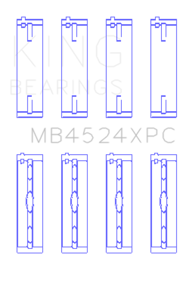 King Engine Bearings Nissan VR38DETT pMaxKote Performance Main Bearing Set - Size STD