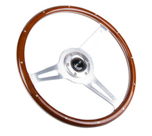 Load image into Gallery viewer, NRG Classic Wood Grain Steering Wheel (365mm) Wood w/Metal Inserts & Brushed Alum. 3-Spoke Center