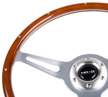 Load image into Gallery viewer, NRG Classic Wood Grain Steering Wheel (365mm) Wood w/Metal Inserts & Brushed Alum. 3-Spoke Center