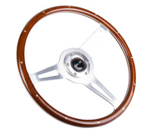 Load image into Gallery viewer, NRG Classic Wood Grain Steering Wheel (365mm) Wood w/Metal Inserts & Brushed Alum. 3-Spoke Center