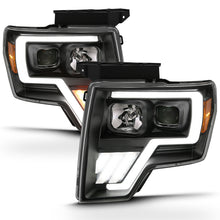 Load image into Gallery viewer, ANZO 2009-2013 Ford F-150 Projector Light Bar G4 Switchback Headlights Black Amber