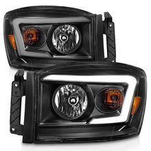 Load image into Gallery viewer, ANZO 06-09 Dodge RAM 1500/2500/3500 Headlights Black Housing/Clear Lens (w/ Light Bars)
