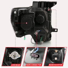 Load image into Gallery viewer, ANZO 2009-2013 Ford F-150 Projector Light Bar G4 Switchback Headlights Black Amber