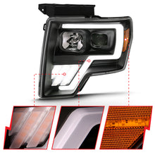 Load image into Gallery viewer, ANZO 2009-2013 Ford F-150 Projector Light Bar G4 Switchback Headlights Black Amber