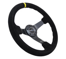 Load image into Gallery viewer, NRG Reinforced Steering Wheel (350mm / 3in. Deep) Blk Suede/X-Stitch w/5mm Blk Spoke & Yellow CM