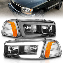 Load image into Gallery viewer, ANZO 99-17 GMC Sierra/Denali Headlights Black Amber (w/C Light Bars)