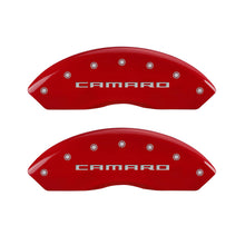 Load image into Gallery viewer, MGP 4 Caliper Covers Engraved Front & Rear Gen 5/Camaro Red finish silver ch