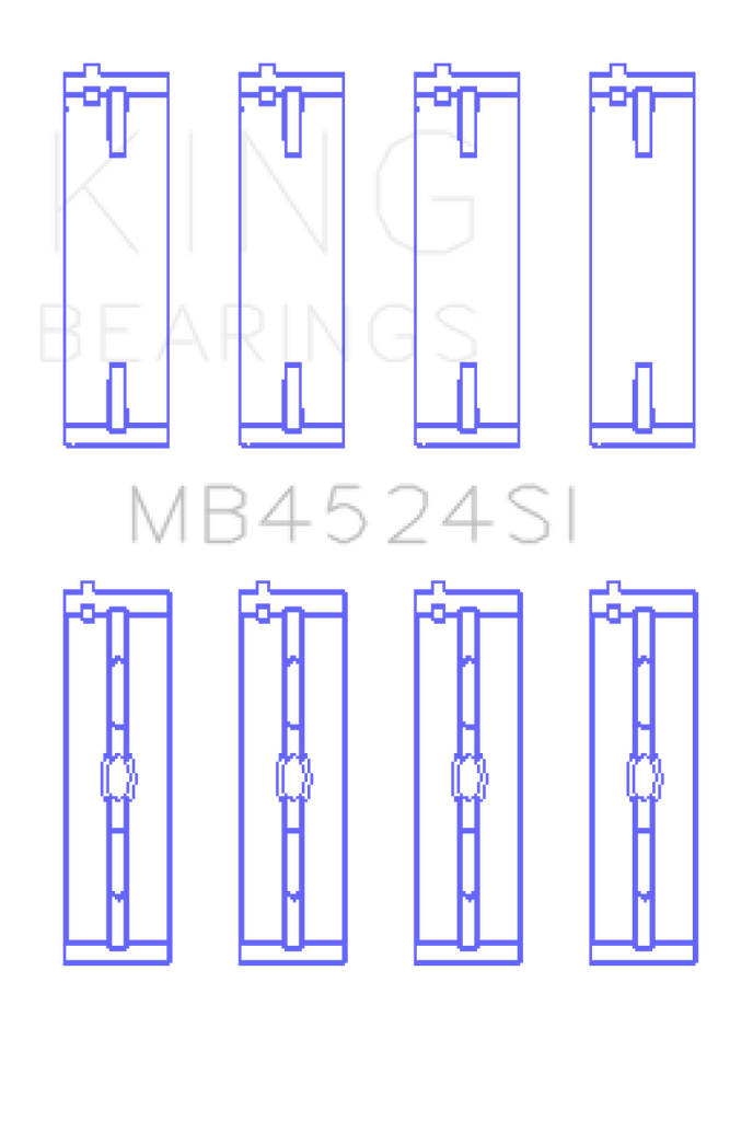 King Bearings Nissan VR38DETT VQ35HR VQ37HR Performance Crankshaft Main Bearings - Size +0.25mm