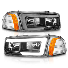 Load image into Gallery viewer, ANZO 99-17 GMC Sierra/Denali Headlights Black Amber (w/C Light Bars)