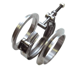 Vibrant T304 SS V-Band Flange Assembly for 2.25in O.D. Tubing incl 2 V-Band flanges & 1 V-Band Clamp