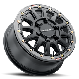 Raceline A14BG Alpha 15x7in/5x114.3 BP/25mm Offset/68mm Bore - Black & Gunmetal Ring Beadlock Wheel