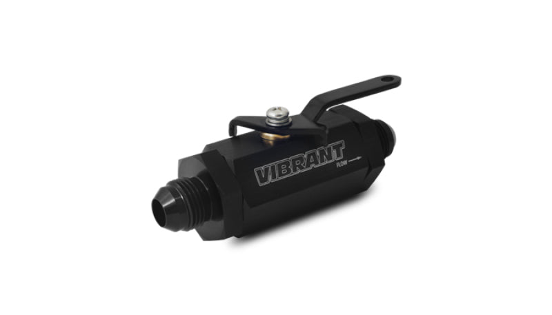 Vibrant -8AN to -8AN Male Shut Off Valve - Black