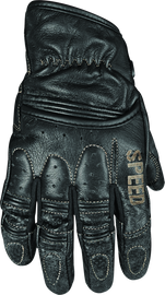 Speed and Strength Rust and Redemption Leather Gloves Black - Medium