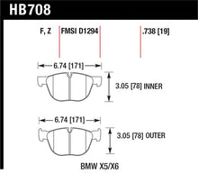 Load image into Gallery viewer, Hawk 07-08 BMW X5 3.0si/4.8i / 09-13 X5 Xdrive / 08-13 X6 Xdrive HPS Front Brake Pads