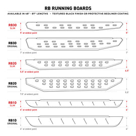 Go Rhino RB20 Slim Running Boards - Universal 87in. - Tex. Blk