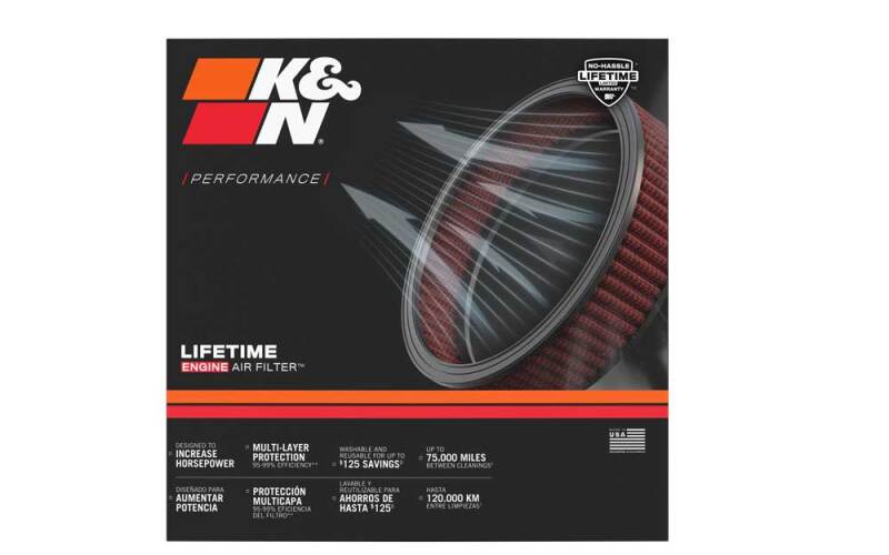 K&N Marine Engine Flame Arrestor 5-1/8in Flange / 8in ID x 9in OD / 2.75in Height