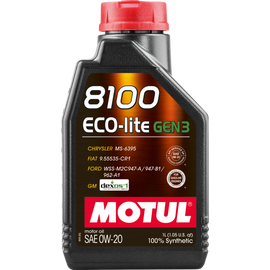 Motul 1L Synthetic Engine Oil 8100 Eco-Lite Gen3 0W20