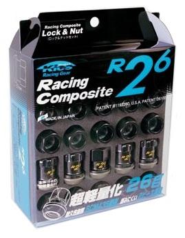 Project Kics 12X1.50 Black R26 Lug Nuts - 16+4