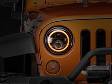 Load image into Gallery viewer, Raxiom 97-18 Jeep Wrangler TJ/JK Axial Halo Headlights w/ DRL Amber Signals- Black Hsng (Clear Lens)