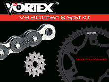 Load image into Gallery viewer, Vortex Racing V3 2.0 Chain and Sprocket Kit 3273-15,251AK-42,520SX3-112- Black