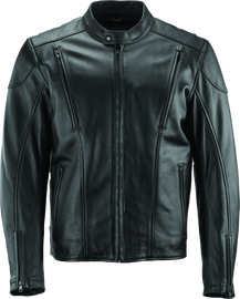 River Road Race Leather Jacket Black - Medium