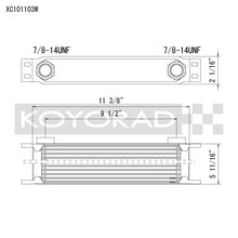 Load image into Gallery viewer, Koyo 10 Row Oil Cooler 11.25in x 3in x 2in (AN-10 ORB provisions)