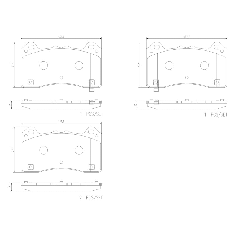 Brembo OE 16-18 Ford Focus PRIME Ceramic Brake Pad - Front
