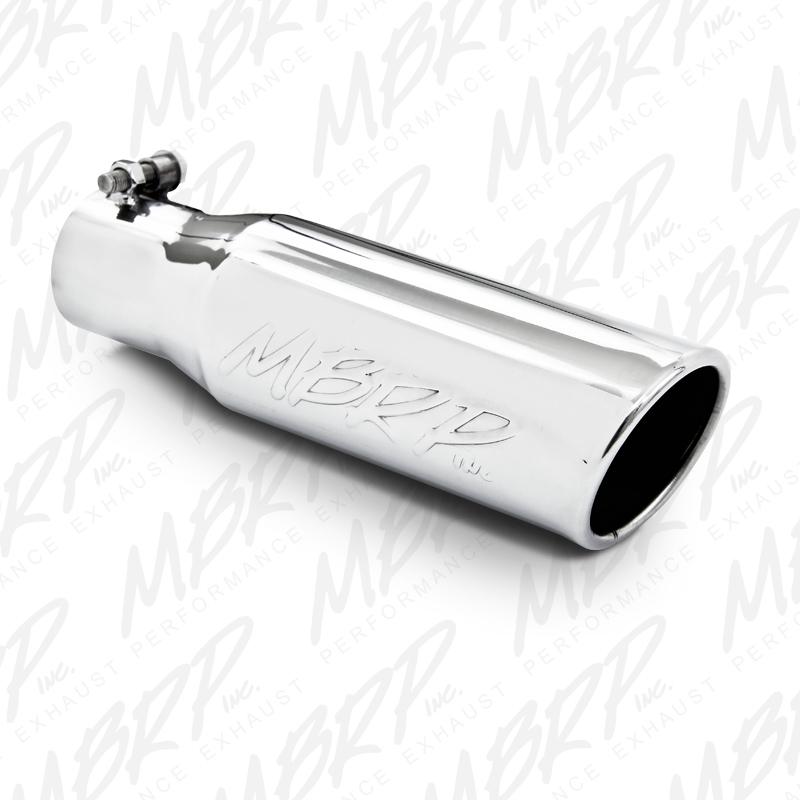 MBRP Universal Tip 3in O.D. Angled Rolled End 2 inlet 10 length