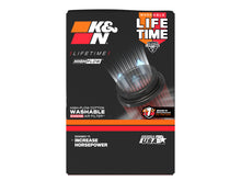 Load image into Gallery viewer, K&amp;N Filter Universal Rubber Filter 3 1/2 inch Flange 4 5/8 inch Base 3 1/2 inch Top 3 inch Height