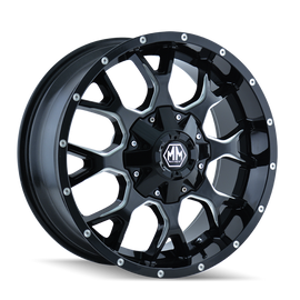 Mayhem 8015 Warrior 20x9 / 6x135 BP / 18mm Offset / 106mm Hub Black w/ Milled Spokes Wheel