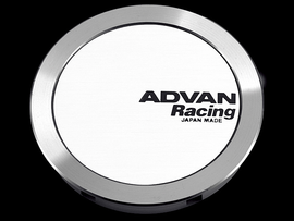 Advan 73mm Full Flat Center Cap - White/Silver Alumite