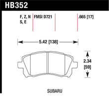 Load image into Gallery viewer, Hawk 1998-2/2002 Subaru Forester L (w/Rear Drum Brakes) High Perf. Street 5.0 Front Brake Pads