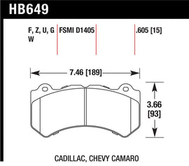 Hawk 2008-2014 Cadillac CTS V HPS 5.0 Front Brake Pads