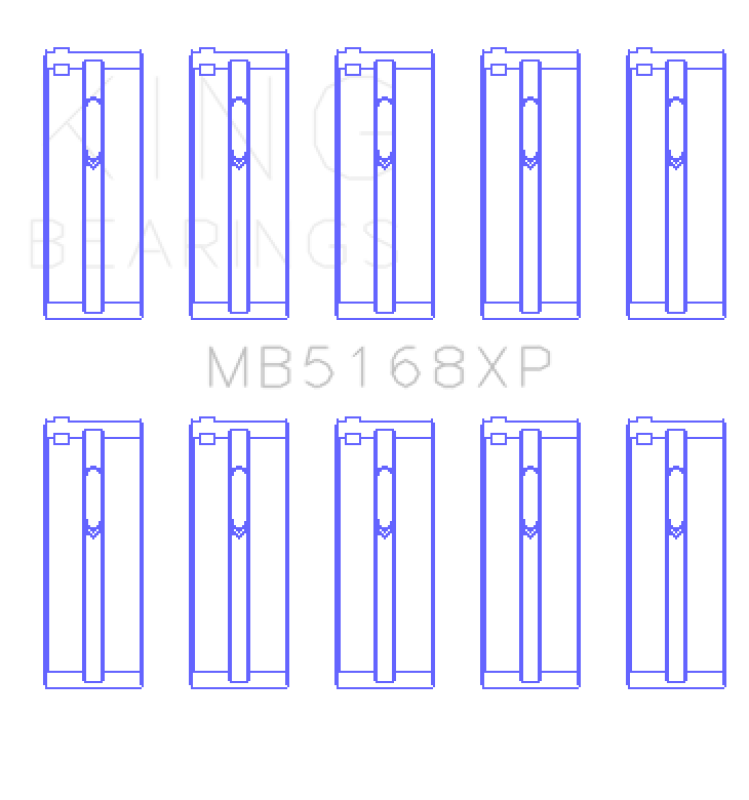 King Engine Bearings Honda H22 50mm Journal Crankshaft Main Bearing Set - Size STDX