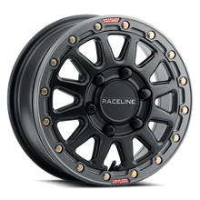 Load image into Gallery viewer, Raceline A14BG Alpha 15x7in/5x114.3 BP/25mm Offset/68mm Bore - Black &amp; Gunmetal Ring Beadlock Wheel
