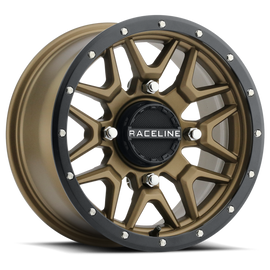 Raceline A94BZ Krank 14x7in / 4x110 BP / 10mm Offset / 83.8mm Bore - Bronze & Black Lip Wheel