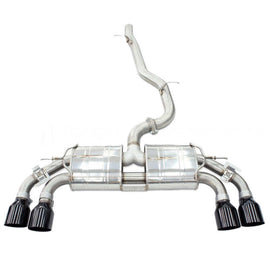 Invidia 2022+ Volkswagen Golf R MK8 76mm R400 Valved Cat Back Exhaust Straight Cut Black Tips