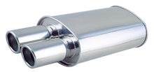 Load image into Gallery viewer, Vibrant StreetPower Oval Muffler w/ Dual 3.5in Round Tips Straight Cut Beveled Edge 2.5in inlet I.D.
