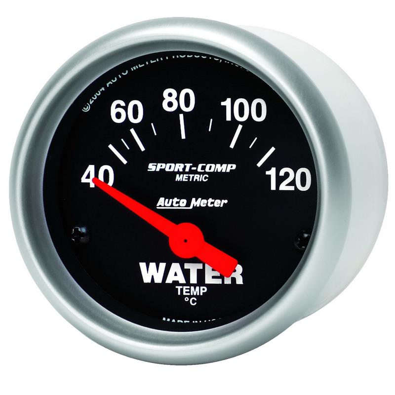 Autometer Sport-Comp 52mm 40-120 Degree Short Sweep Electronic Water Temperature Gauge