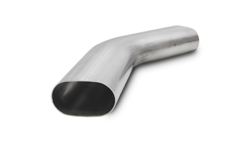 Vibrant 3.5in Oval (Nominal Size) T304 SS 45 deg Mandrel Bend 6in x 6in leg lengths