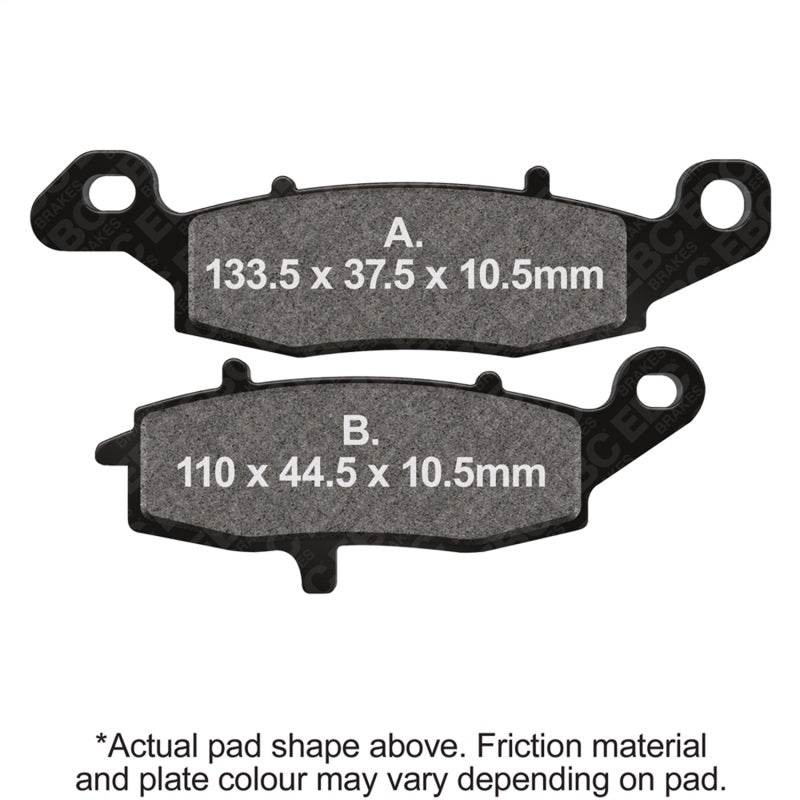 EBC 06-23 Kawasaki VN 900 Vulcan Classic LT (w/Spoke Whl) Rear Left/Right Semi-Sint V Brake Pads