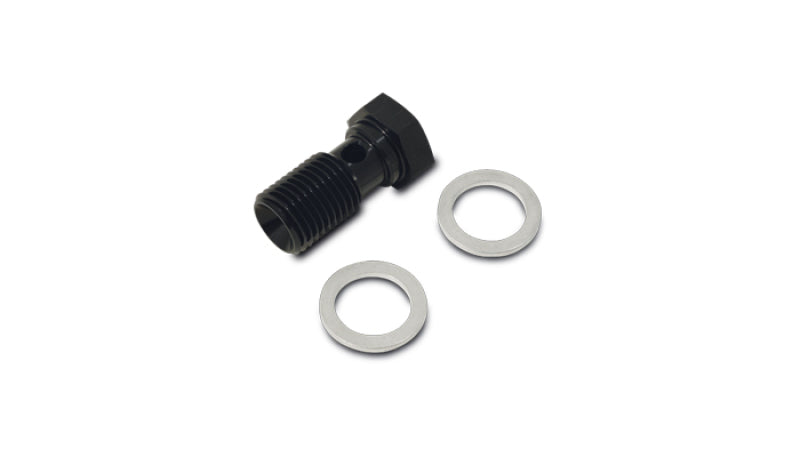 Vibrant Aluminum Banjo Bolt w/ 2 Washers (M8x1.25 20mm LG) - Anodized Black