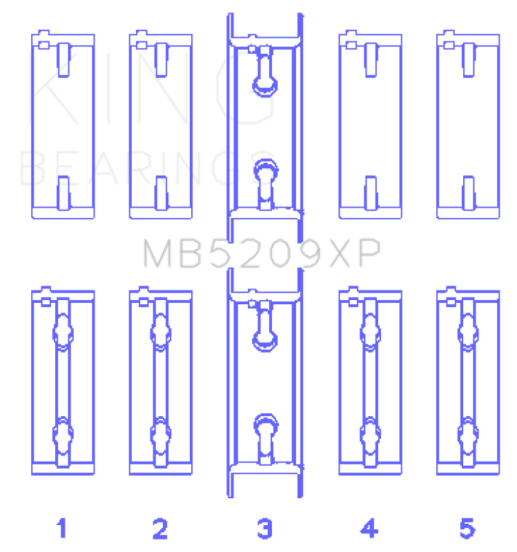 King Mitsubishi 4G63/4G64 7 Bolt 2nd Gen DSM and EVO I-IV Performance Main Bearing Set - Size STD