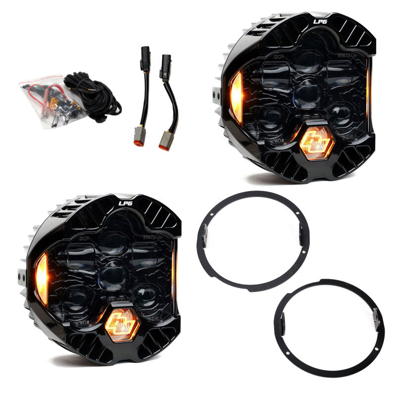 Baja Designs 07-18 Jeep Wrangler JK DOT LP6 LED Headlight Kit (For LED Headlights)- Amber