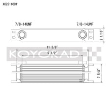 Load image into Gallery viewer, Koyo 25 Row Oil Cooler 11.25in x 7.5in x 2in (AN-10 ORB provisions)
