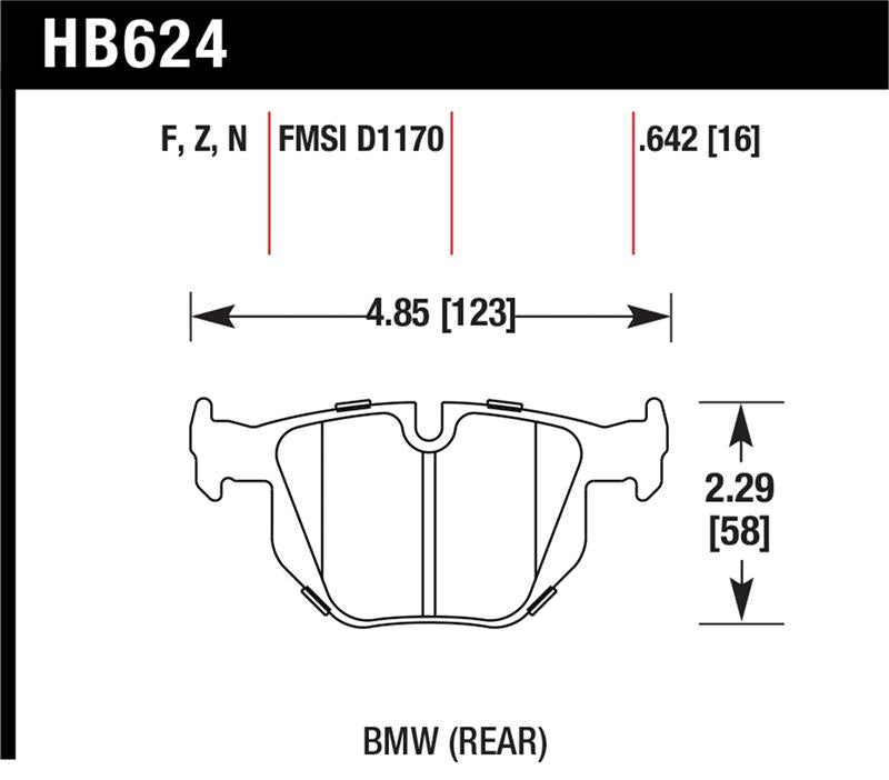 Hawk 06 BMW 330i/330xi / 07-09 335i / 07-08 335xi / 09 335d / 08-09 328i HP+ Street Rear Brake Pads