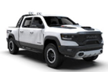 Load image into Gallery viewer, Rally Armor 21-25 Dodge Ram 1500 TRX Black UR Mud Flap - Red Logo