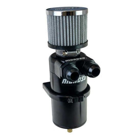 Moroso Dual Inlet -12AN Billet Breather Tank Catch Can - Black