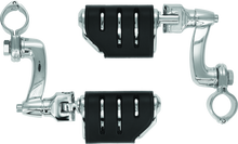 Load image into Gallery viewer, Kuryakyn Longhorn Trident Dually Offset Highway Pegs 1-1/4 in Clamp Chrome