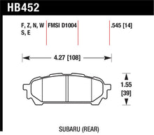 Load image into Gallery viewer, Hawk 03-05 WRX D1004 HP+ Street Rear Brake Pads